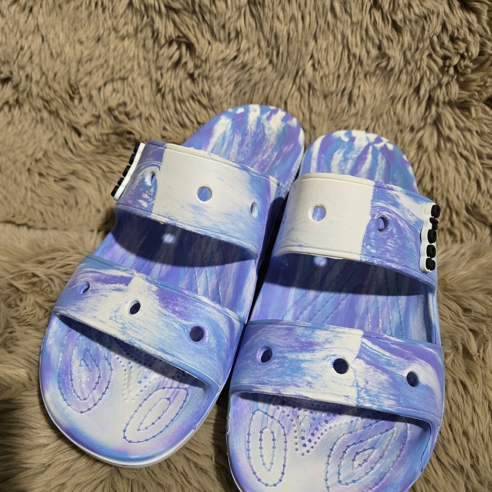 CROCS Blue and White Sandals